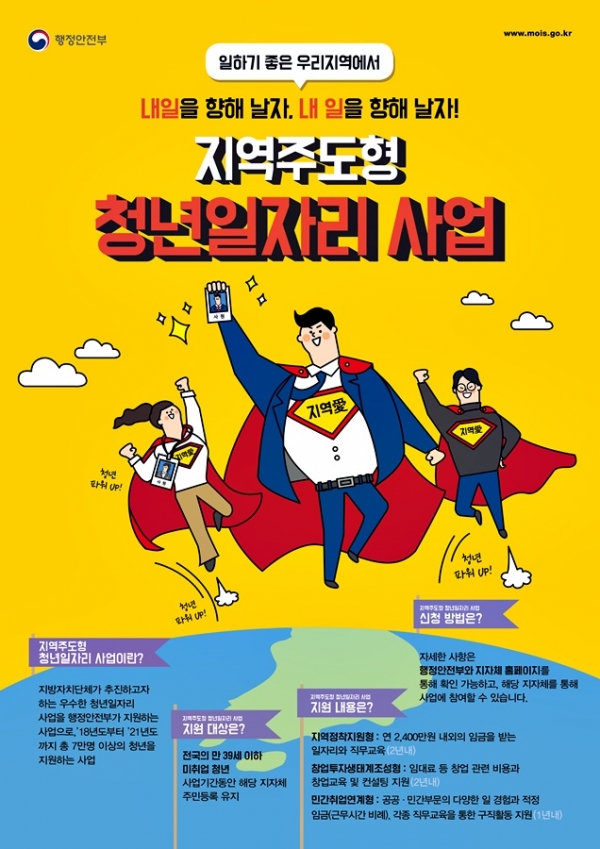 서천군, 지역주도형 청년일자리사업 참여 기업 및 청년 모집 포스터