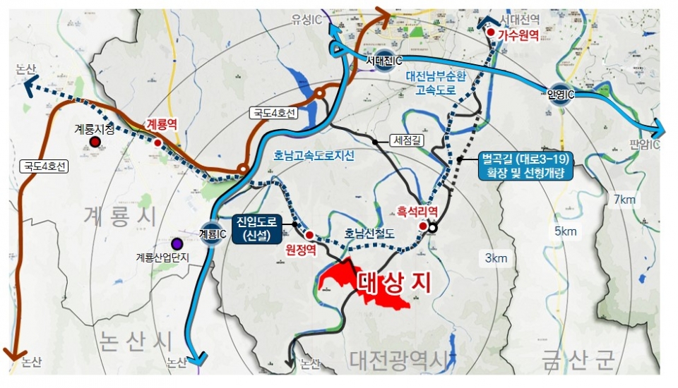대전시, 서구 평촌일반산업단지 조성 위치도