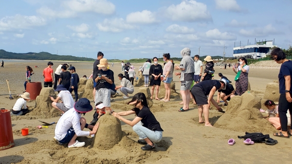 모래조각 체험교실 모습