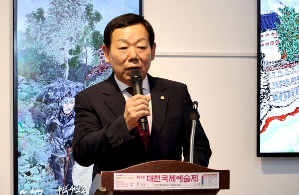 ▲대전예총 성낙원 회장이 환영사를 하고있는 모습이다.(사진출처:대전예총)