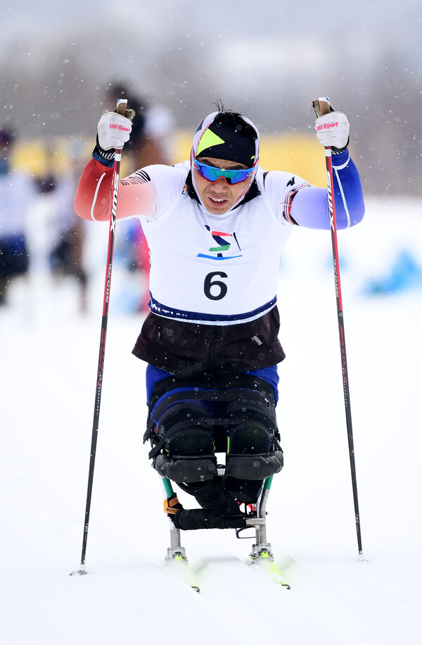 신의현 선수, 바이애슬론 경기모습.