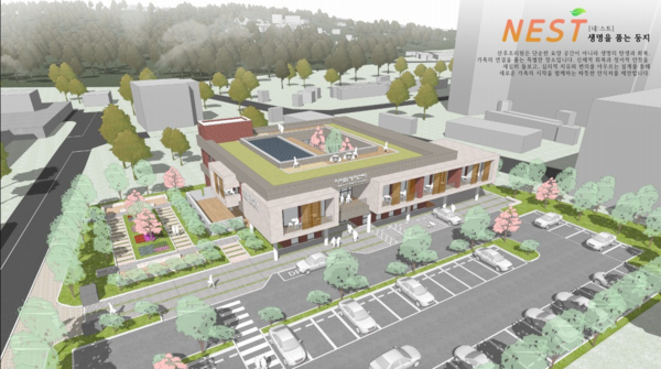 음성군 금왕읍 무극지구 농촌공간정비사업 조감도.(건축제안공모 당선작)