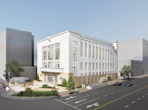 ㈜아인그룹건축사무소․제이아이건축사사무소(공동응모)‘시공회당(時空會堂, 시간의 흔적을 공간으로 빚다)’당선작 조감도.